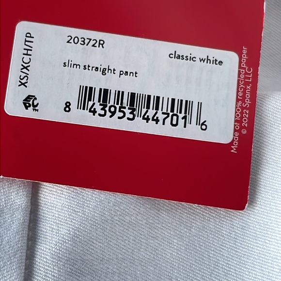 NWT! SPANX Slim Straight Pant Classic White Style20372 XS,S,ST,M,MT,L,LT,XLT,1X - Picture 8 of 12